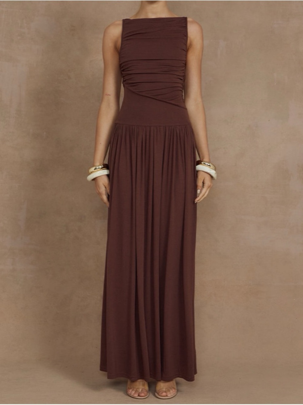 Runaway the Label Chocolate Brown Nalla Maxi Dress